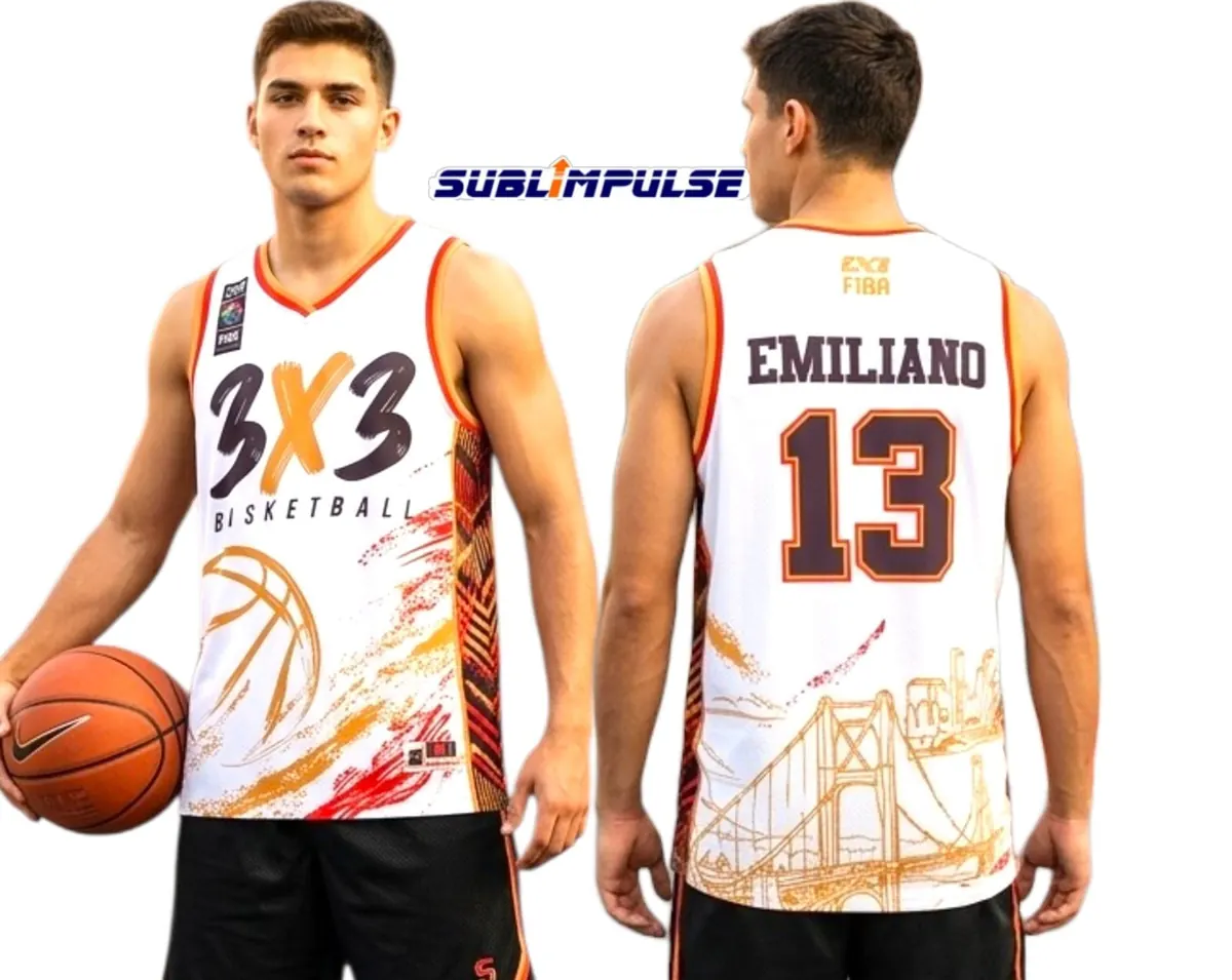 Uniforme sublimado de 3x3 Basketball, básquetbol