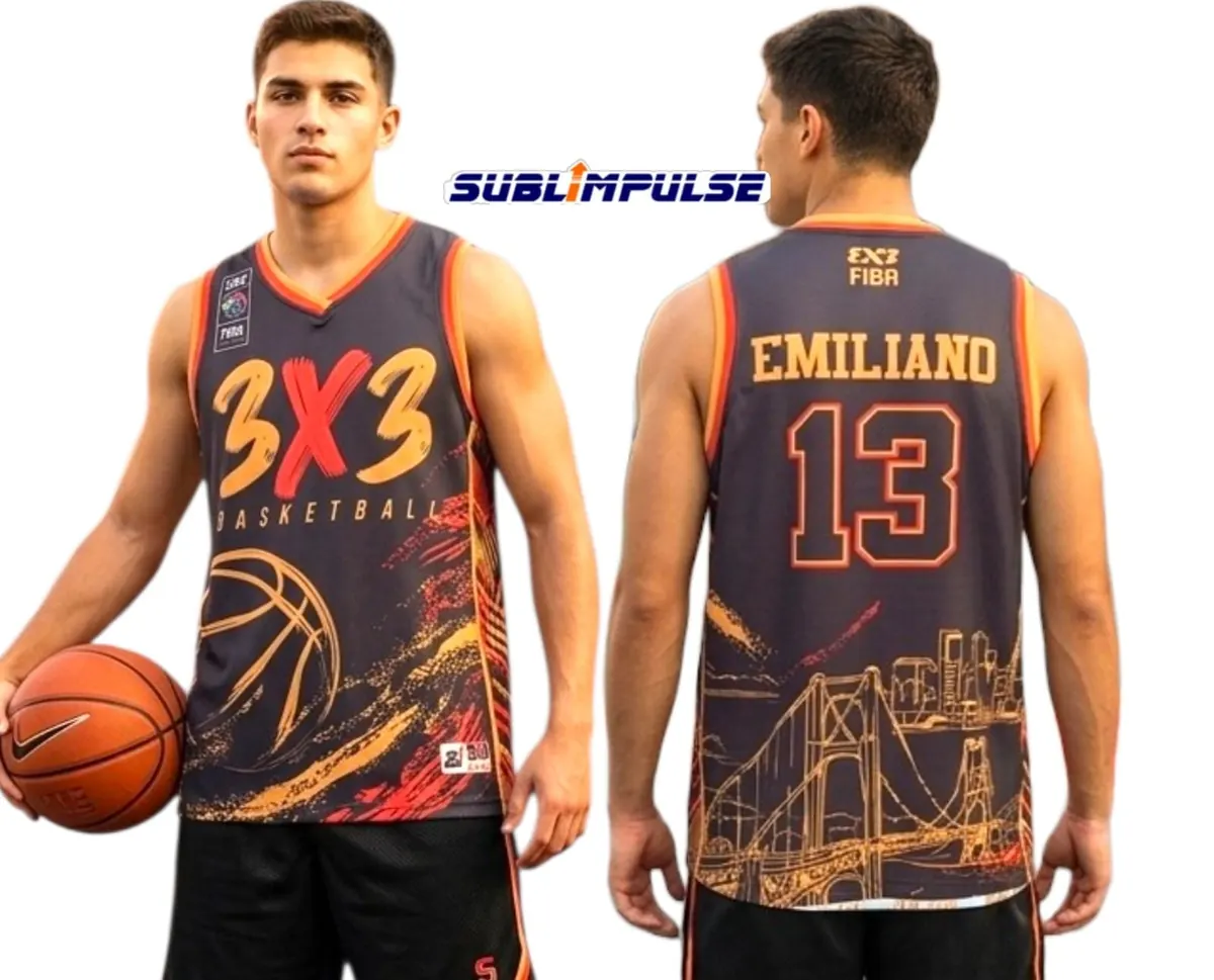 Uniforme sublimado de 3x3 Basketball, básquetbol
