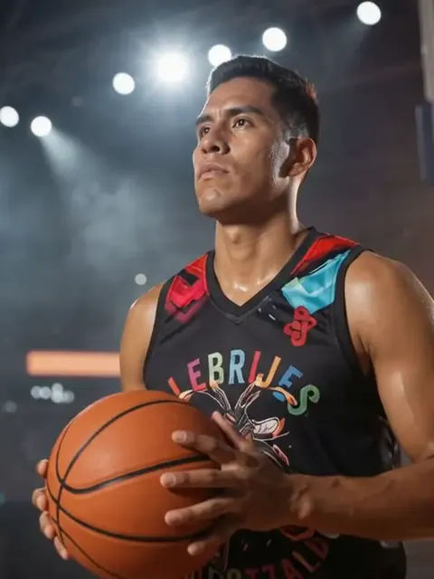 Jugador con jersey de básquetbol sublimado de Alebrijes