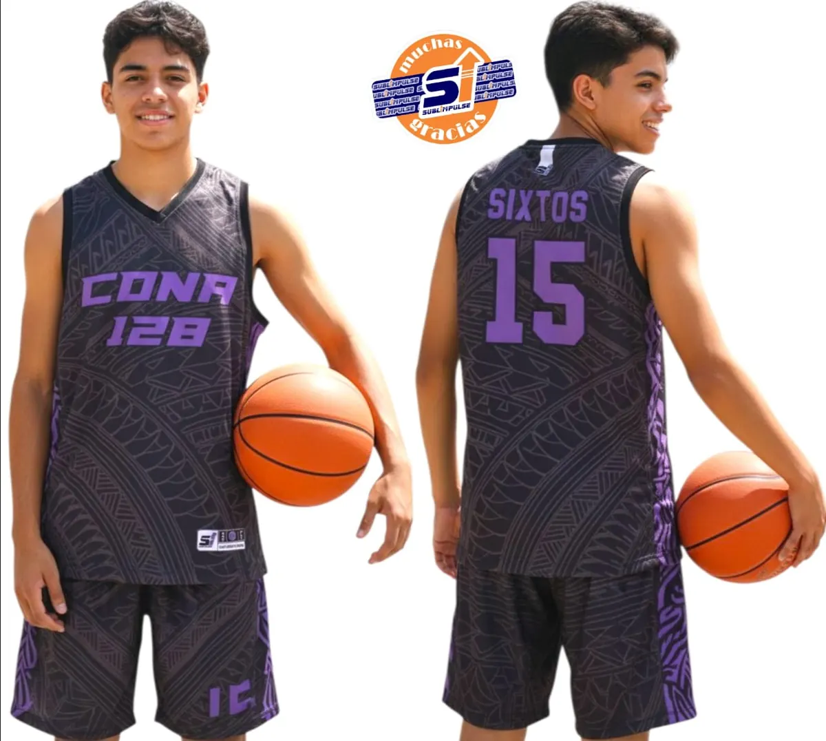 Uniforme sublimado de CONA 128, básquetbol