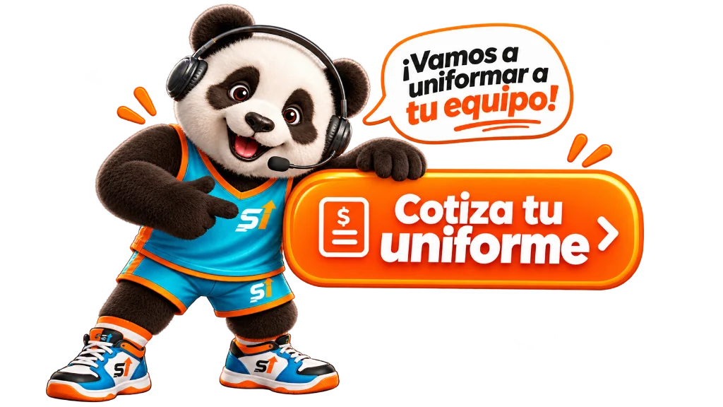Panda de Sublimpulse con audífonos: ¡Vamos a uniformar a tu equipo! Cotiza tu uniforme.