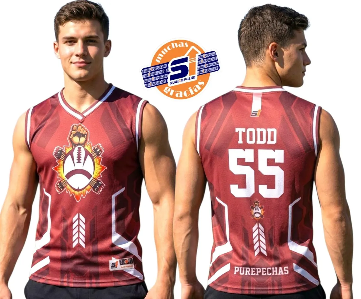 Jugadores con jersey de flag football sublimado de Purépechas