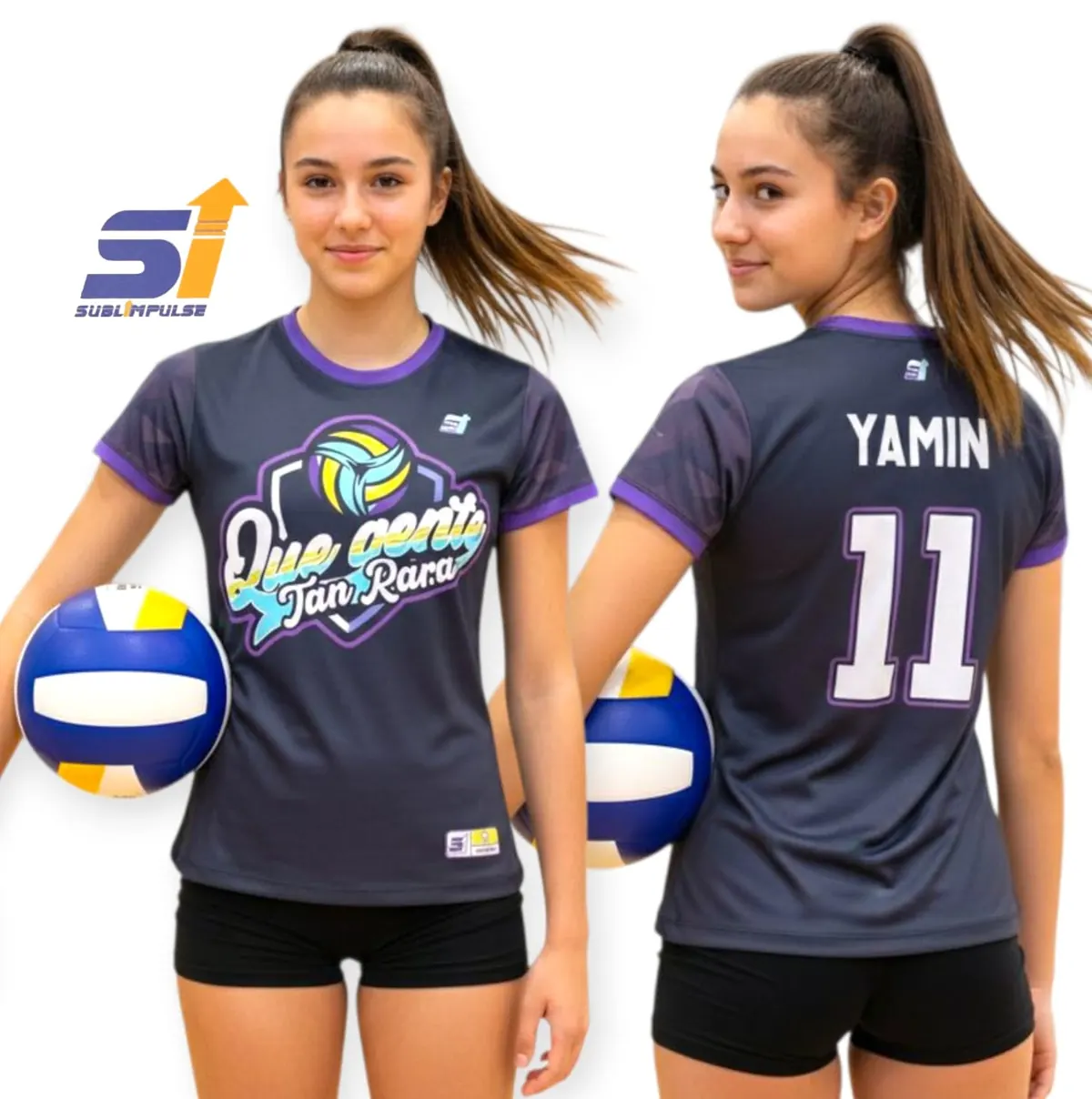 Jugadoras con uniforme de voleibol sublimado de Qué Gente Tan Rara