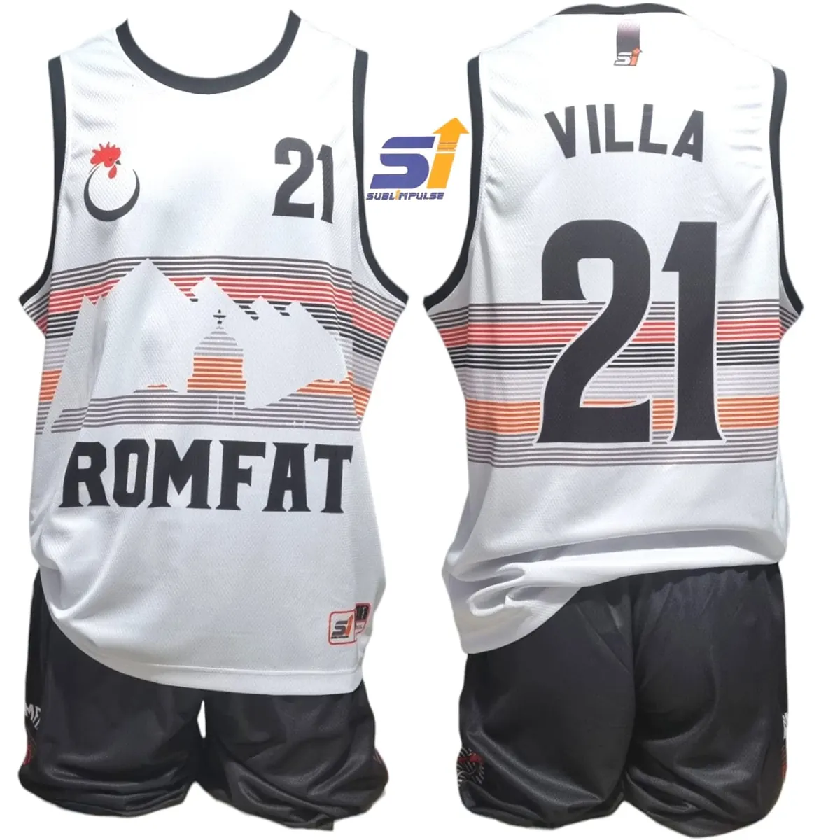 Uniforme sublimado de Romfat, básquetbol
