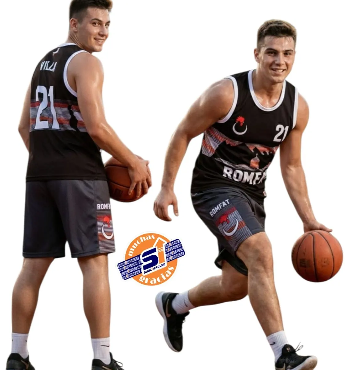 Uniforme sublimado de Romfat, básquetbol