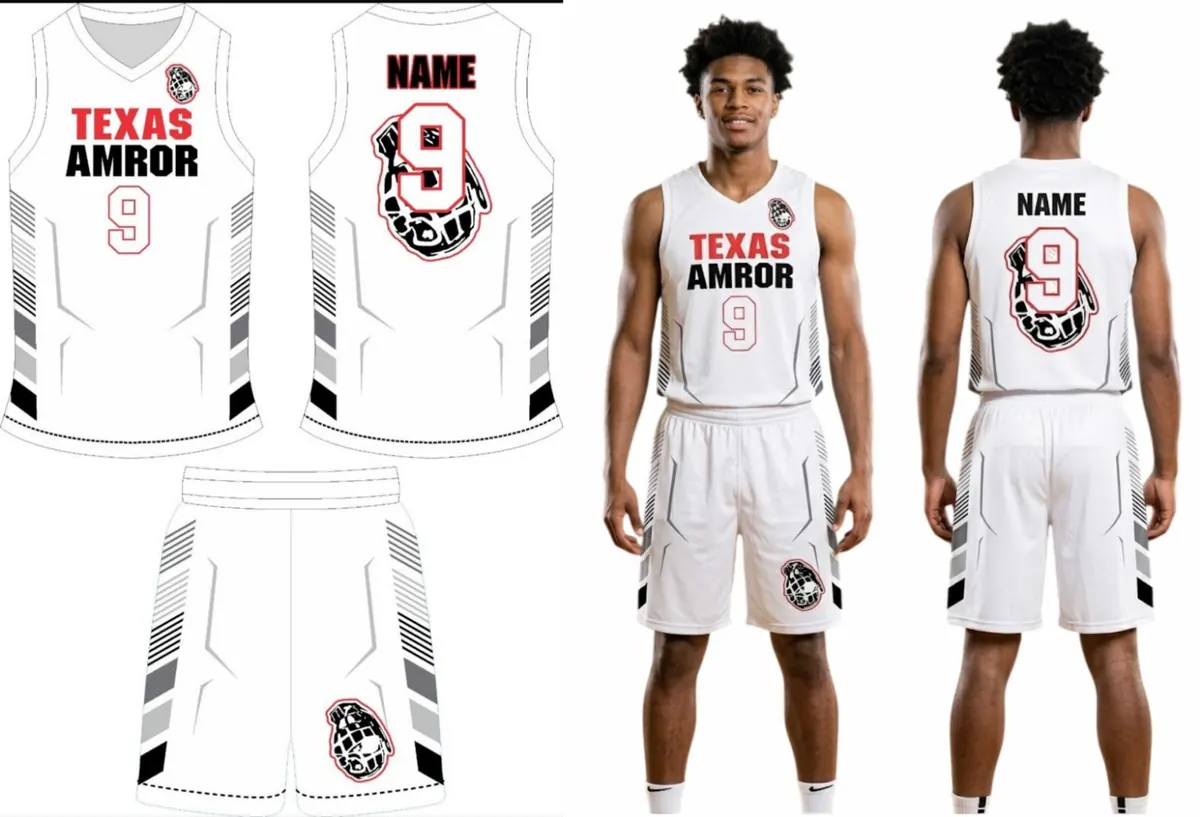 Uniforme sublimado de Texas Armor, básquetbol