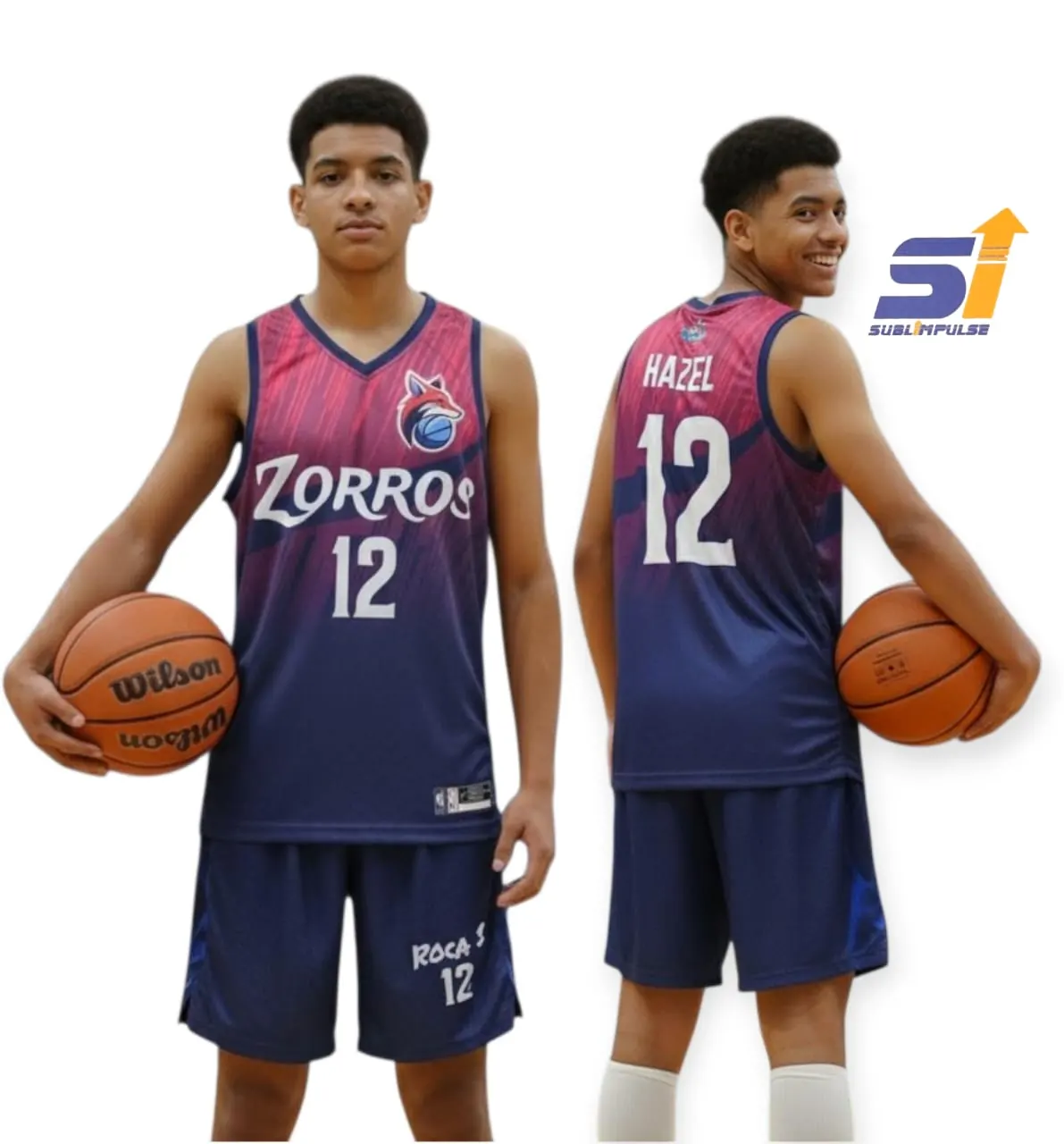 Uniforme sublimado de Zorros, básquetbol
